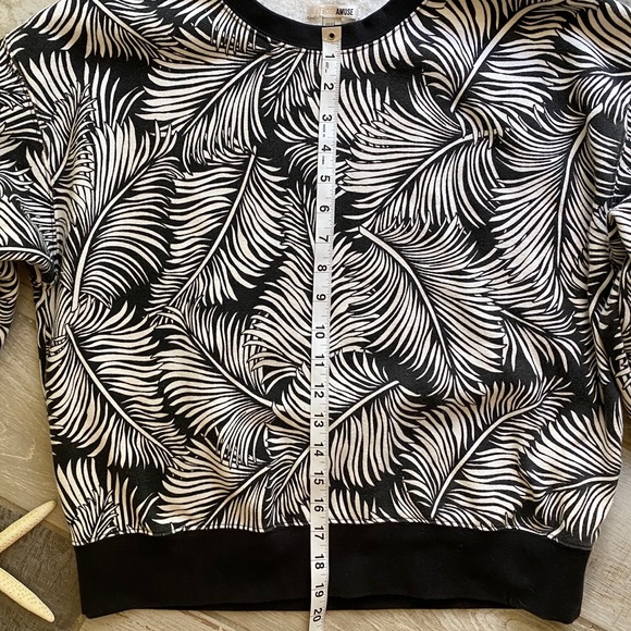Amuse Society Black and White Palm Leaf Sweatshirt - Picture 6 of 8